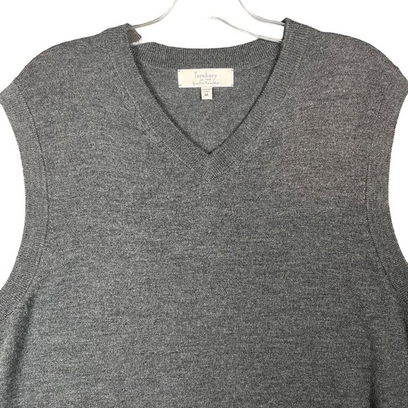 Turnbury Mens Sweater Vest M Merino Wool Gray Soft Stretchy Work Career Office - Picture 3 of 10